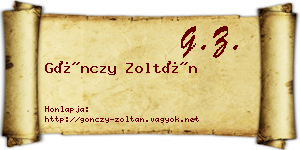 Gönczy Zoltán névjegykártya